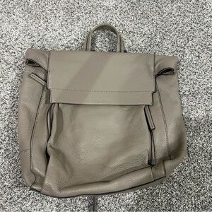 Vince Camuto Soft Leather Min Tranquility Grey Backpack Magnetic Snap Closure